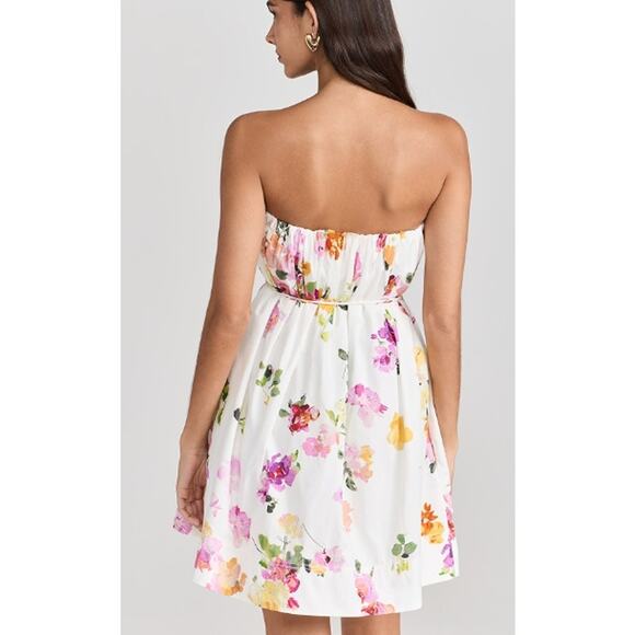 AJE Ayla Strapless Mini Dress – Floral Garden Party Chic Size 6 US/ 10 AU UK - Picture 3 of 12